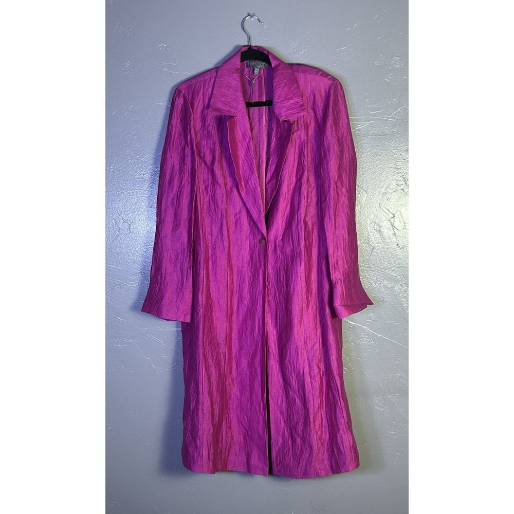 Womens vintage magenta duster coat Selection premium line by Ulla Popken Size 14